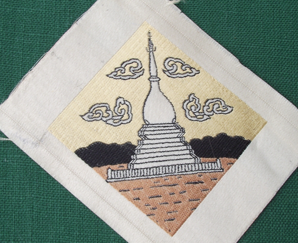 1985 Thailand Thai Scouting Scouts Association District Silk Patch Temple Cloud - Badgecrazy