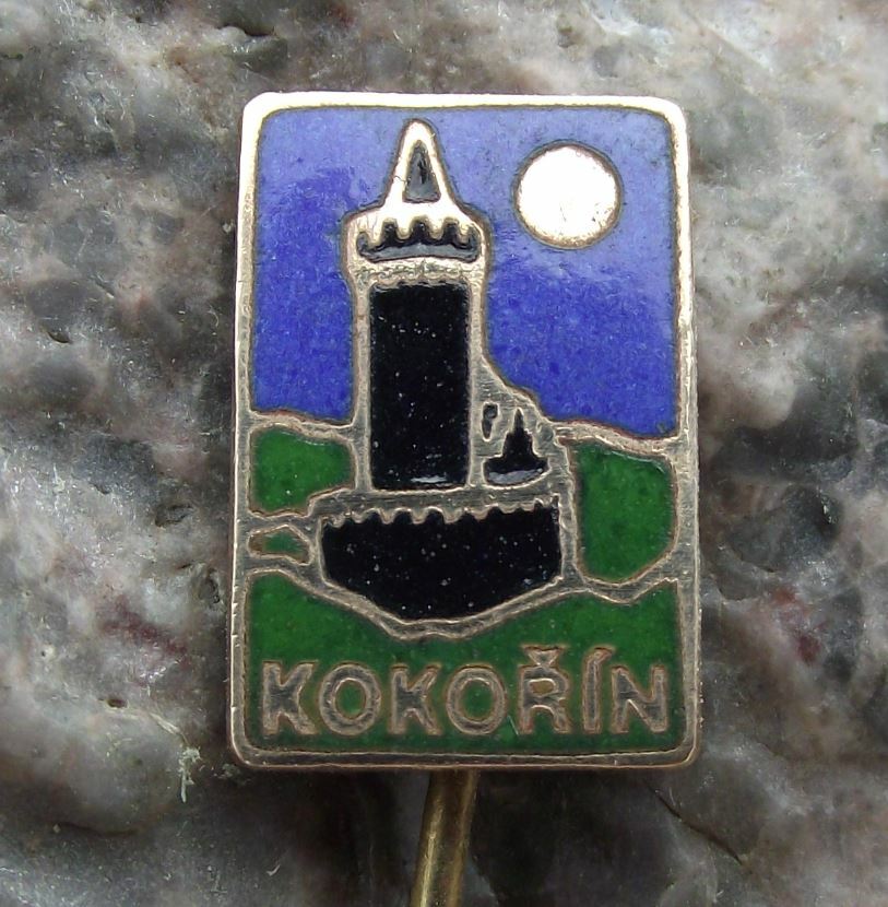 Antique Kokorin Castle Hrad Czech National Monument Tower Souvenier Pin Badge - Badgecrazy