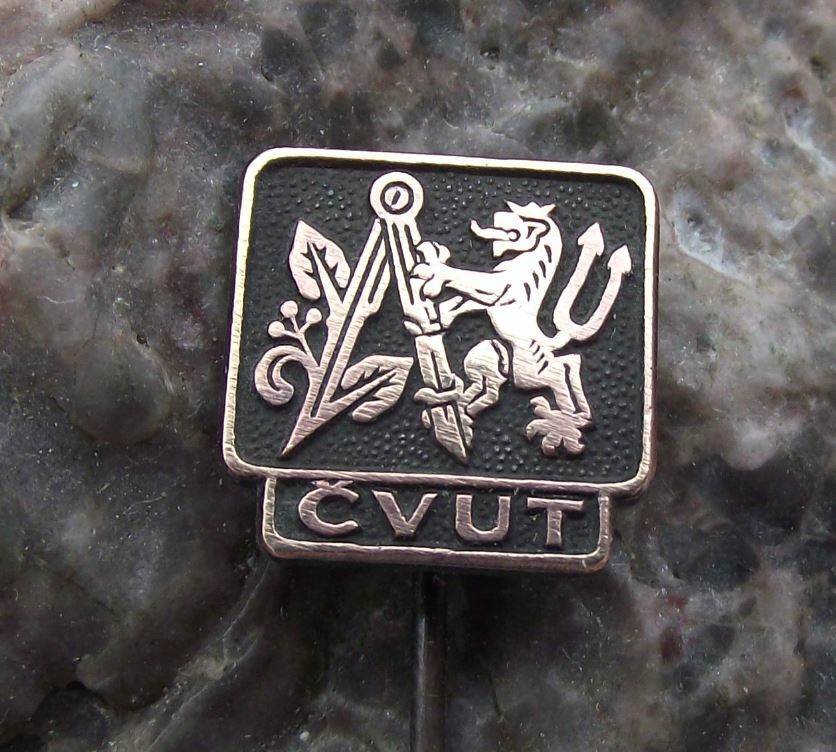 CVUT Prestigious Technical Engineering Maths University Prague Student Pin Badge - Badgecrazy