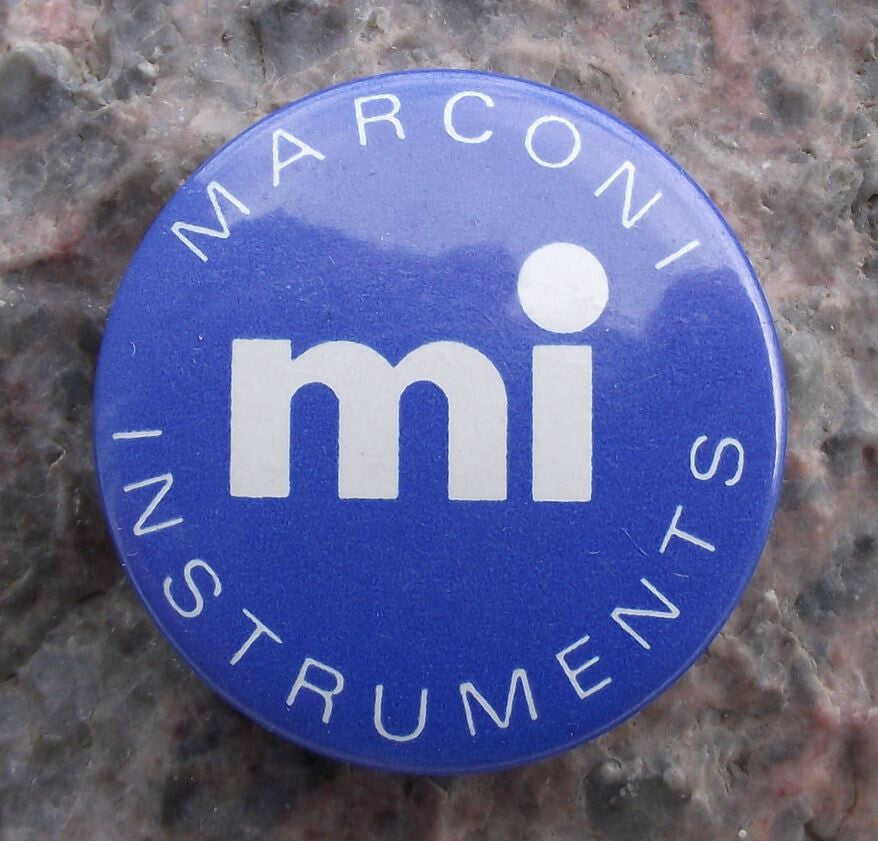 Vintage Marconi Instruments MI Computers Technology Electronics Firm Pin Badge - Badgecrazy