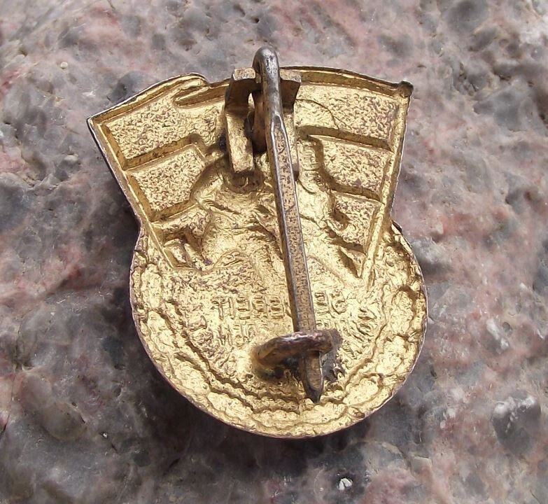 Vintage East Germany Ready for Peace & Friendship Running DDR Flag Pin Badge - Badgecrazy