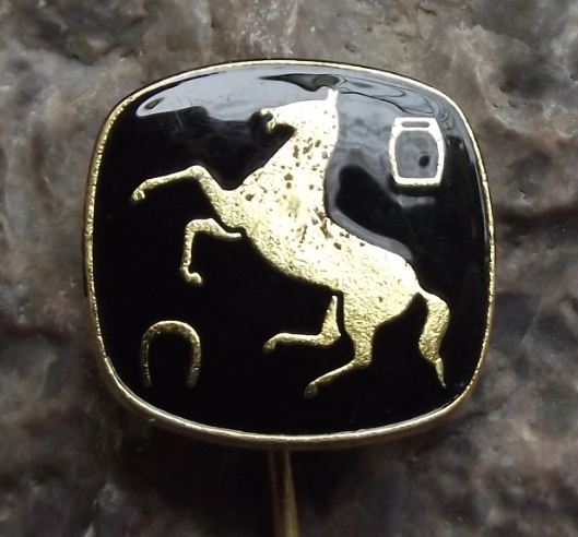 Turf Club Jockeys & Riders Stirrup and Horseshoe Czech Riding Member Pin Badge - Badgecrazy
