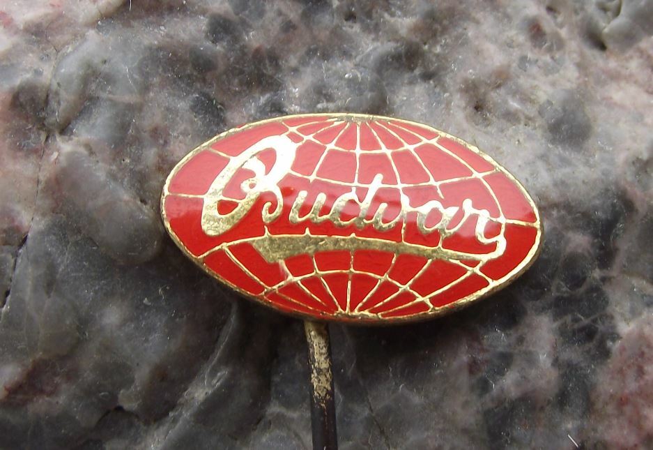 Antique Budvar Czech Budweiser Brewery Pivovar Lager Beer Pin Badge Red - Badgecrazy
