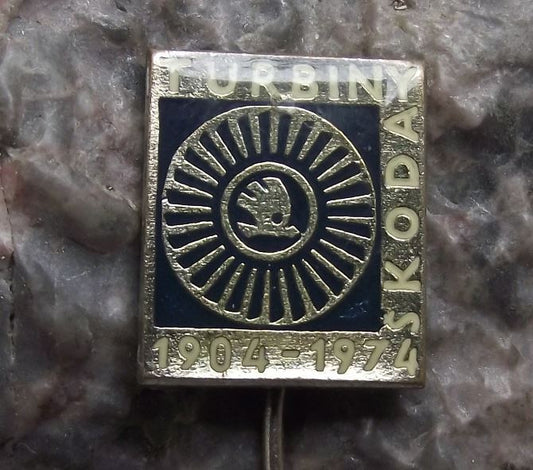 1974 Skoda Company Steam Power Dam HEP Turbines 70th Anniversary Pin Badge - Badgecrazy