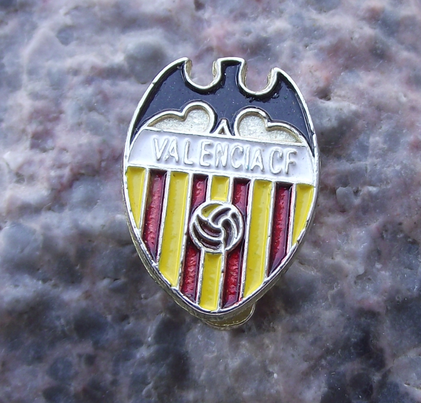 Antique Valencia CF Seville Football Club Spain Soccer Crest Jacket Buttonhole - Badgecrazy