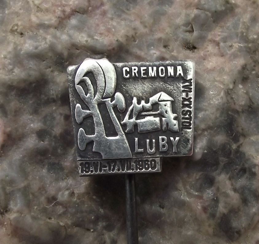 1960 Cremona Violins Musical Instruments Violin Advertising Pin Badge - Badgecrazy