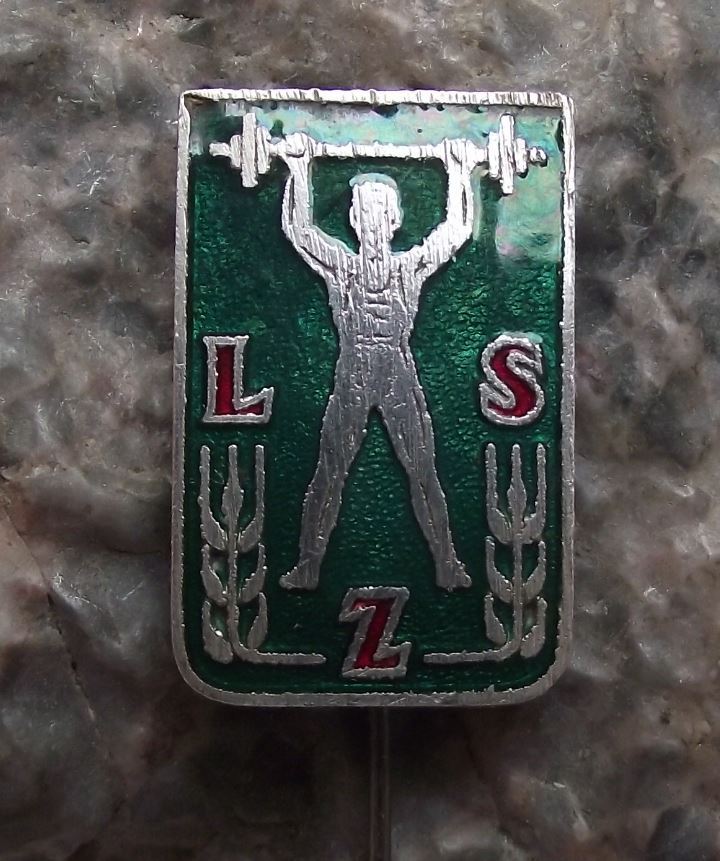 Polish Ludowe Zespoły Sportowe LZS Sports Club Weight Lifter Sportsman Pin Badge - Badgecrazy