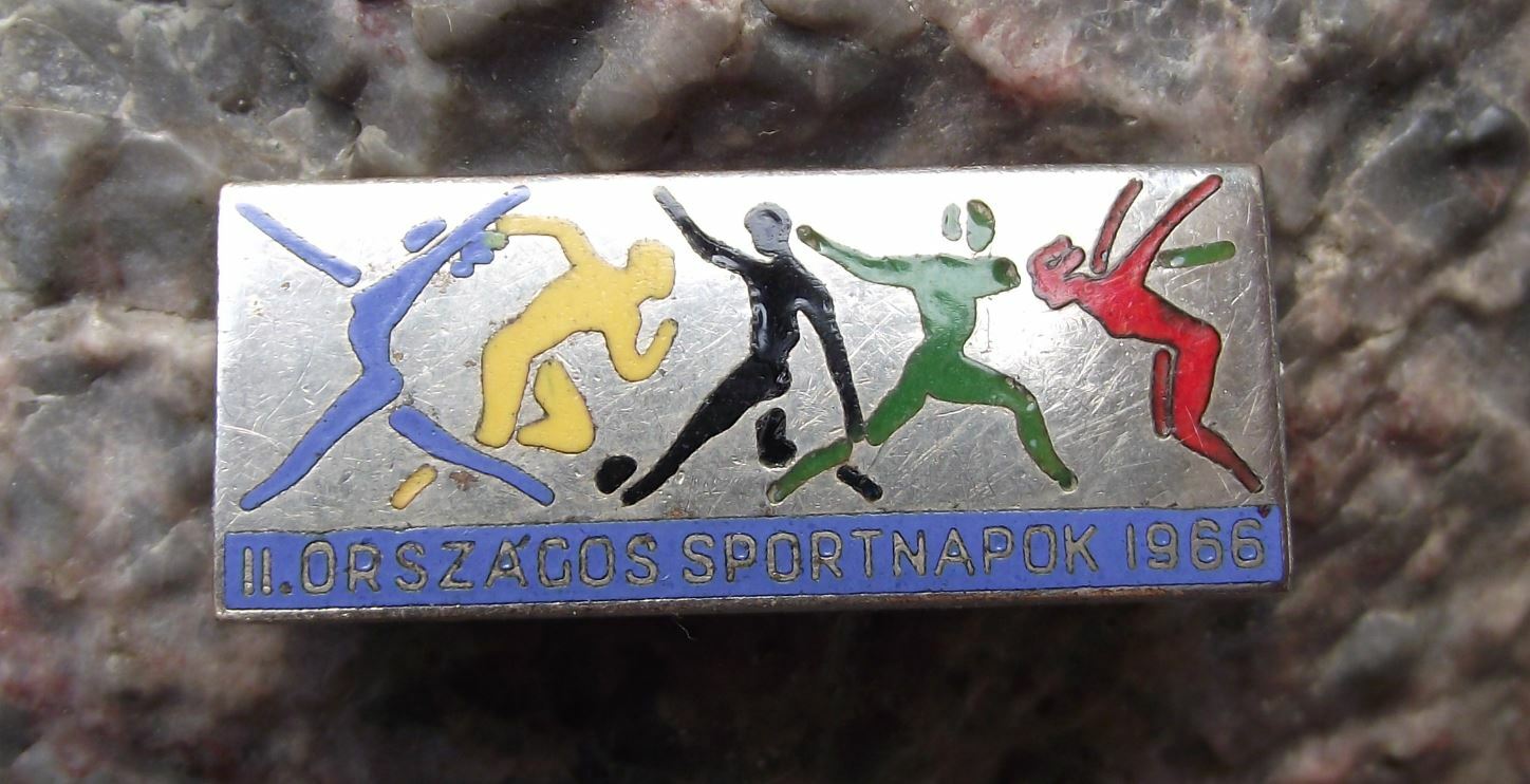 1966 Hungary 2nd II National Sports Day Hungarian Organised Exercise Pin Badge - Badgecrazy