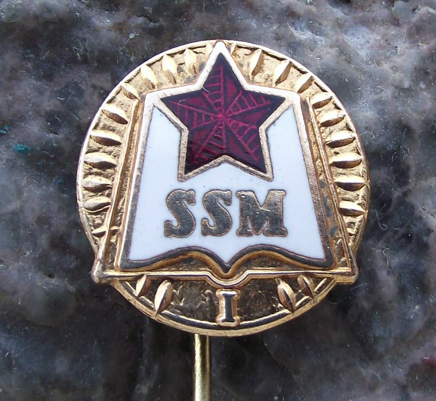 Antique SSM SZM Socialist Youth of Czechoslovakia Grade 1 School Award Pin Badge - Badgecrazy