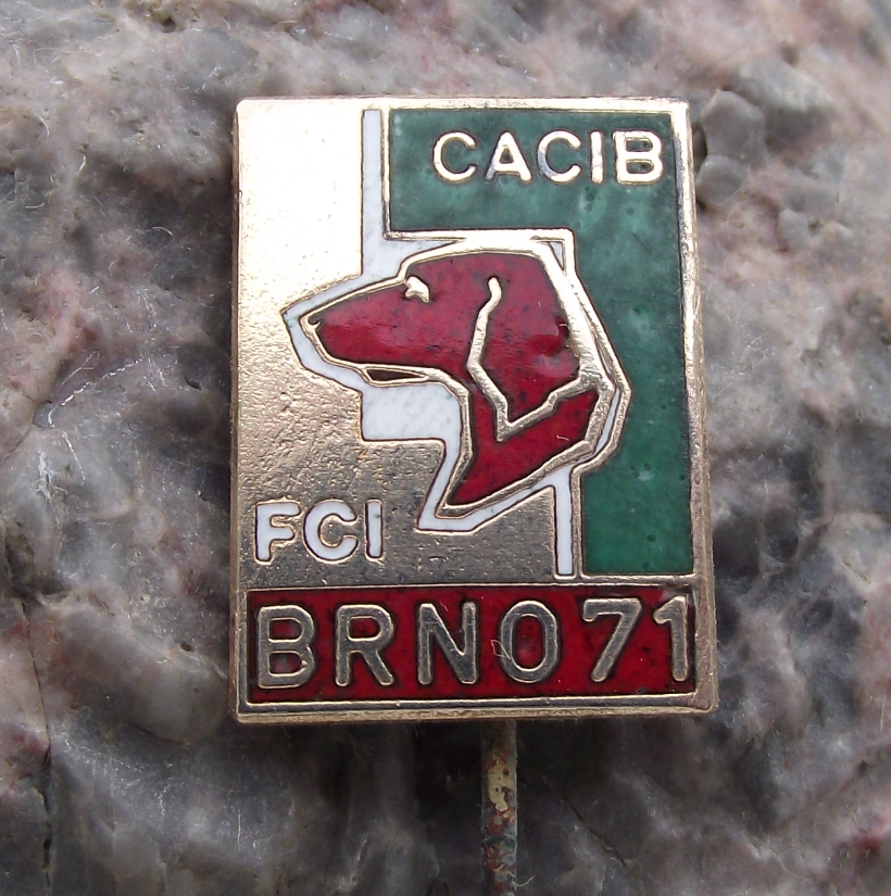 1971 CACIB Pointer Breed World Champion Dog Show FCI Event Brno Pin Badge - Badgecrazy