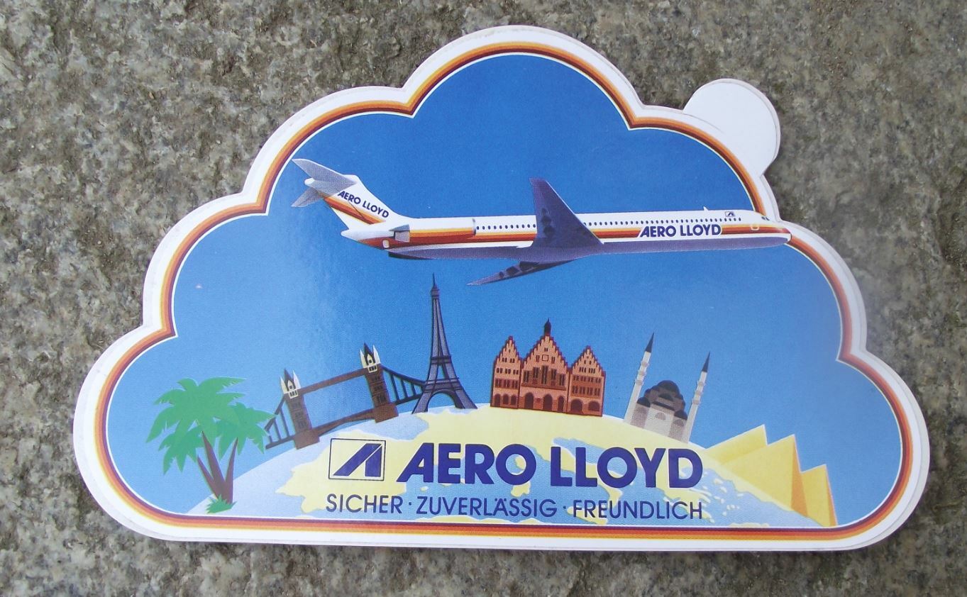 Vintage Aero Lloyd McDonnell Douglas MD-80 German Airlines Cloud Sticker Decal - Badgecrazy