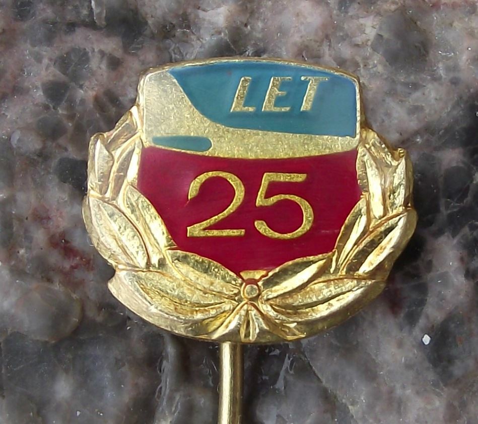 1961 Let Aircraft Industries Aviation 25th Anniversary Plane Factory Pin Badge - Badgecrazy