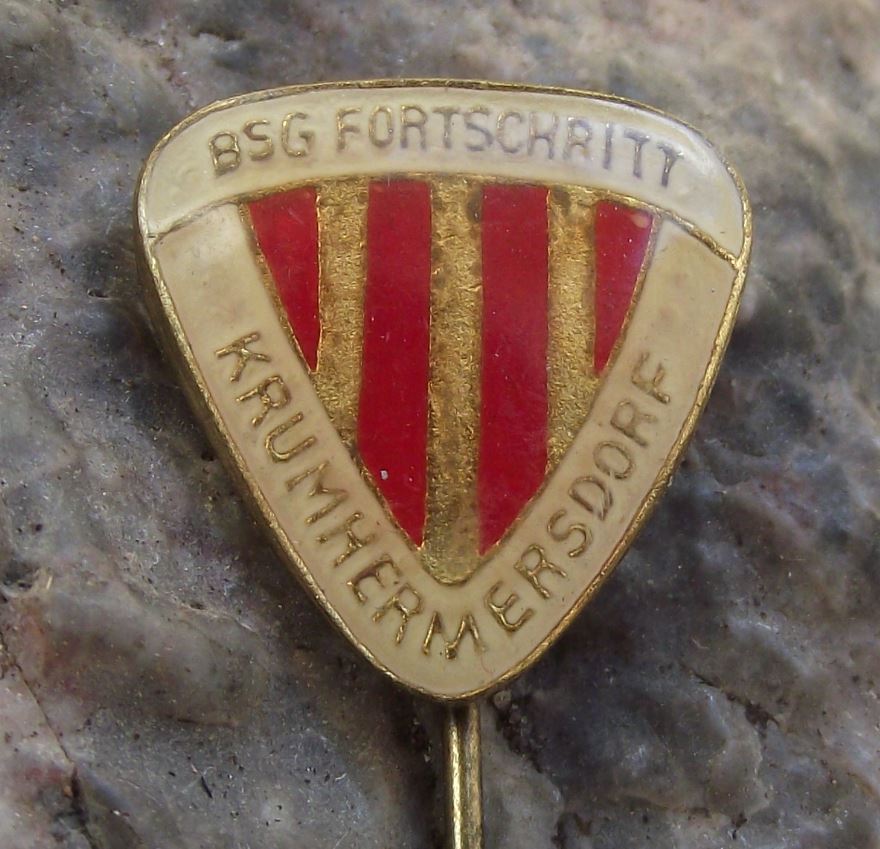 Antique BSG Fortschritt Krumhermersdorf East German Football Club Pin Badge - Badgecrazy