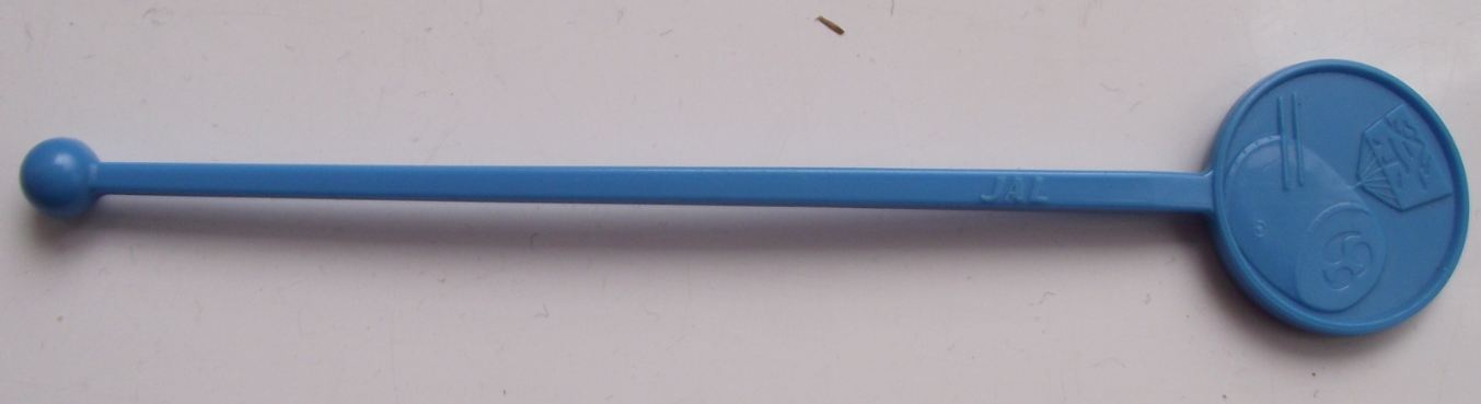 JAL Japan Airlines Japanese Logo Plastic Cocktail Stirrer Drinks Mixer Stick - Badgecrazy