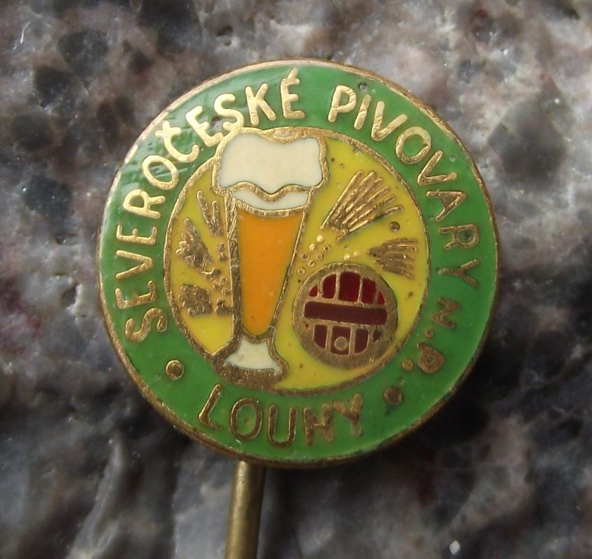 Vintage Pivovary Louny Czech Lager Beer Brewery Glass Wheat Logo Pin Badge - Badgecrazy
