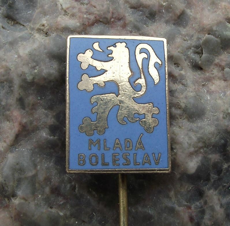 Antique Mlada Boleslav Lion Coat of Arms Czech City Heraldic Crest Pin Badge - Badgecrazy