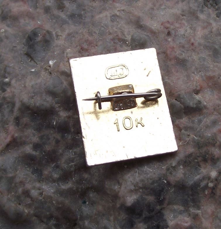 Antique Lenin Russian Soviet Communist Leader Socialism Shadow Gold Pin Badge - Badgecrazy