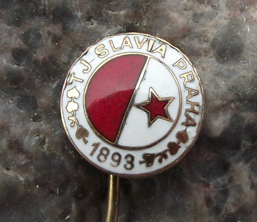 Antique TJ Slavia Prague Praha 1893 Football Soccer Club Fan Pin Badge - Badgecrazy