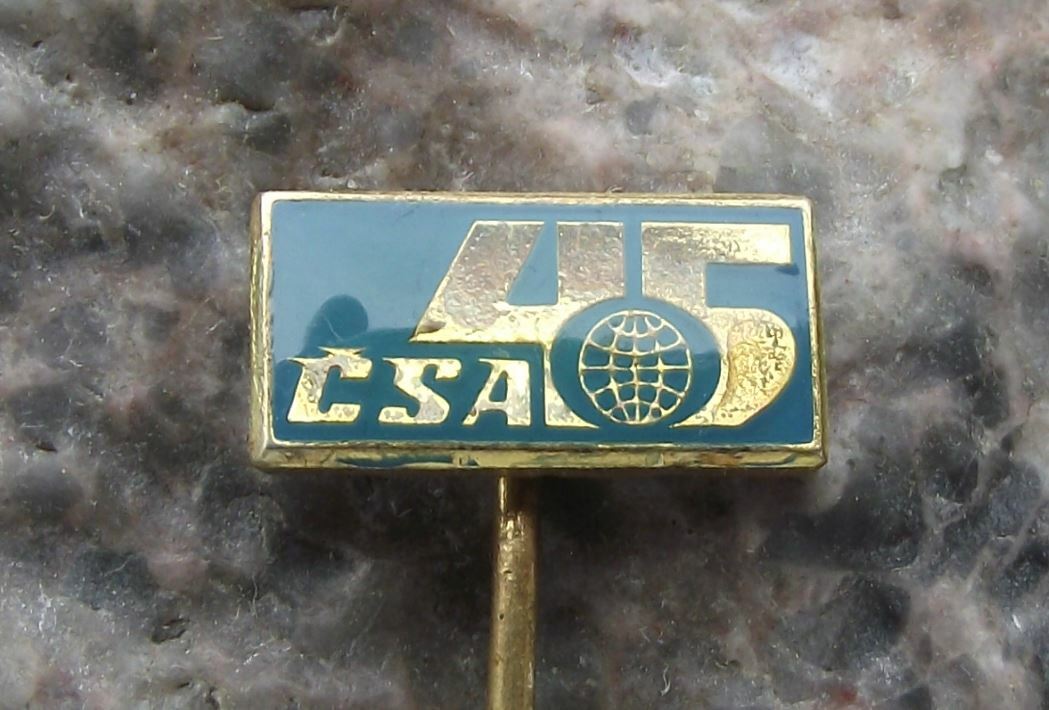 1968 CSA Czech Czechoslovakia State Airlines 45th Anniversary Aircraft Pin Badge - Badgecrazy