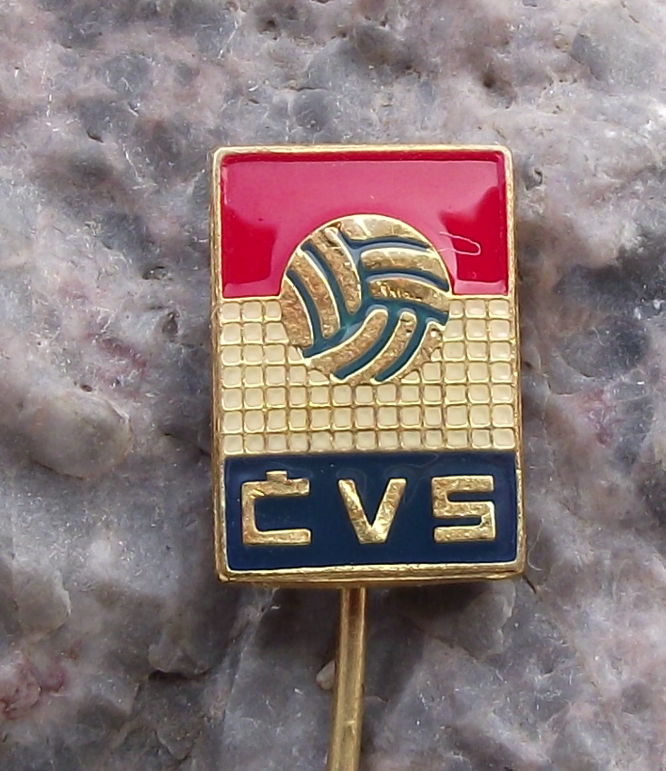 Vintage Czech Volleyball Volley Ball Association CVS Net Ball Members Pin Badge - Badgecrazy