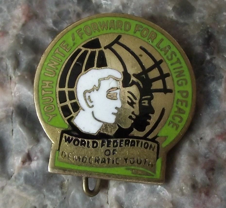 Vintage World Youth Festival Democratic Federation FMJD WFDY Members Pin Badge