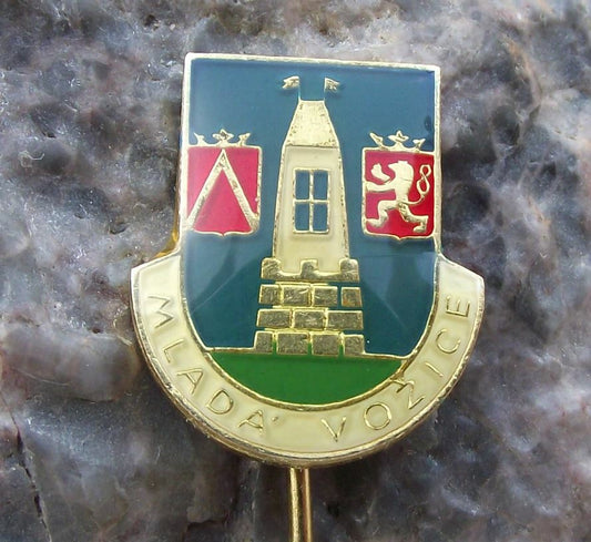 Antique Mlada Vozice Czechoslovakia City Heraldic Coat of Arms Crest Pin Badge - Badgecrazy