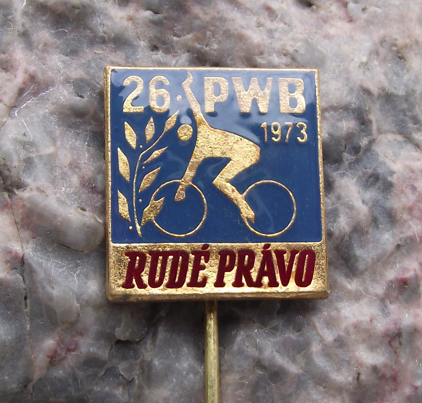 1973 WBP International Bicycle Peace Bike Race Rude Pravo Cycle PBW Pin Badge - Badgecrazy