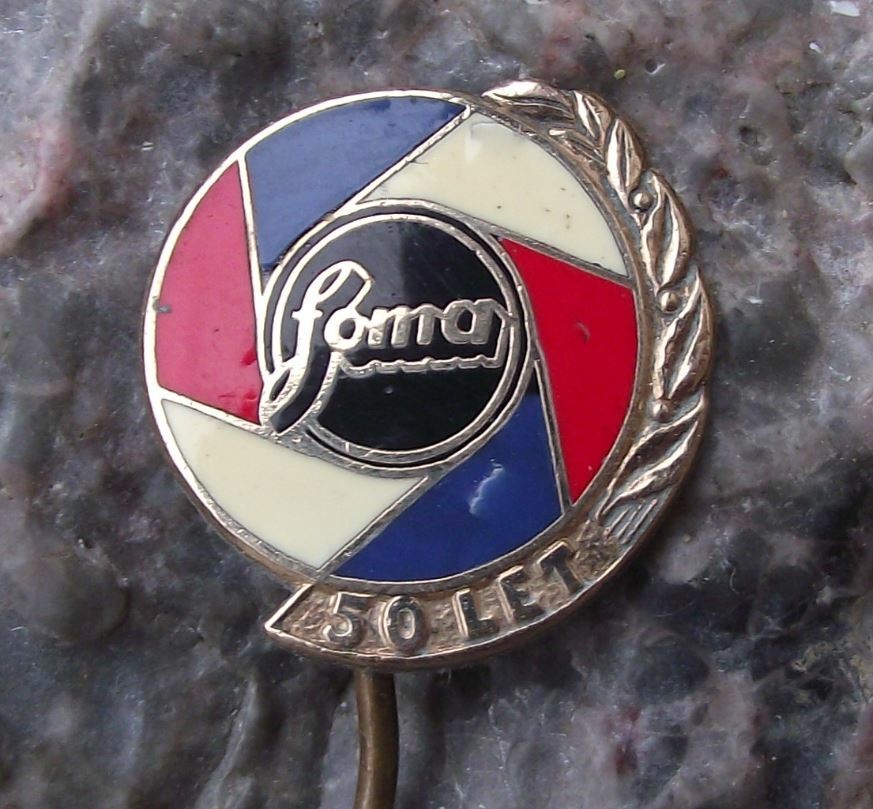 1971 FOMA Fotochema Czech Camera Film Photography 50th Anniversary Pin Badge - Badgecrazy