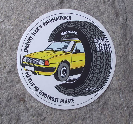 Rare 1987 Skoda Estelle 120 Barum Radial Classic Car Tyres Tires Sticker Decal - Badgecrazy