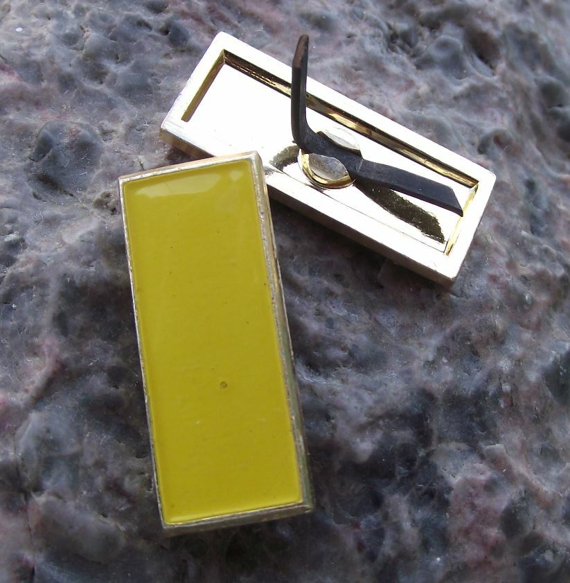 Czechoslovakia Czech Army Uniform Badge Military Yellow Ribbon Rank Bar Stripe - Badgecrazy