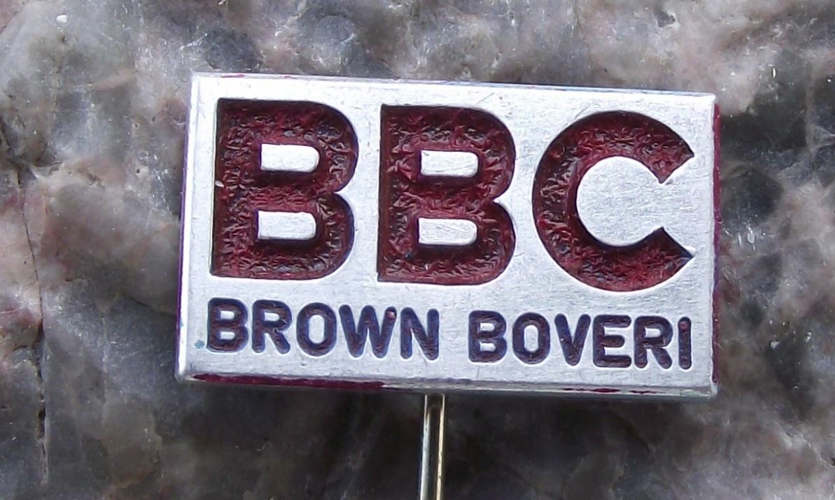 Vintage BBC Brown Boveri Swiss Engineering Maschinenfabrik Oerlikon Pin Badge - Badgecrazy