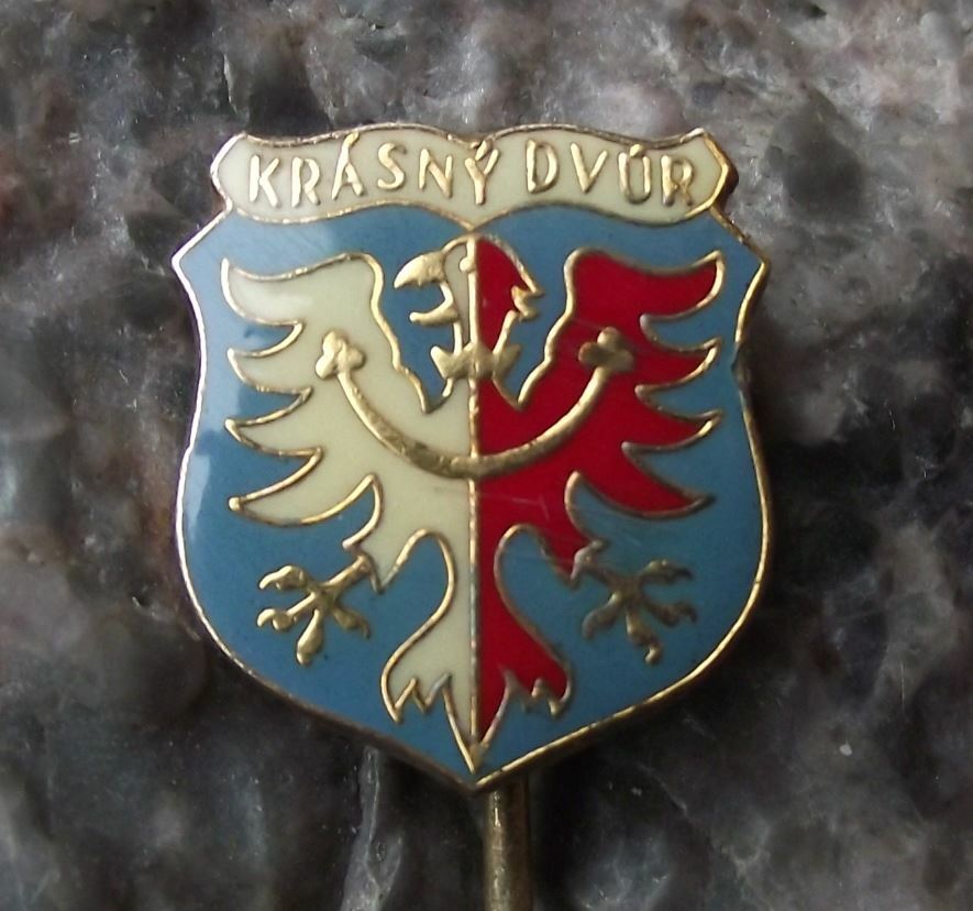 Antique Krasny Dvur Schonhof Eagle Heraldic Crest Coat of Arms Tourist Pin Badge - Badgecrazy