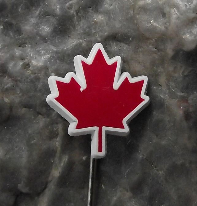 Small Red Maple Leaf White Edges Canadian Canada National Emblem Pin Badge - Badgecrazy