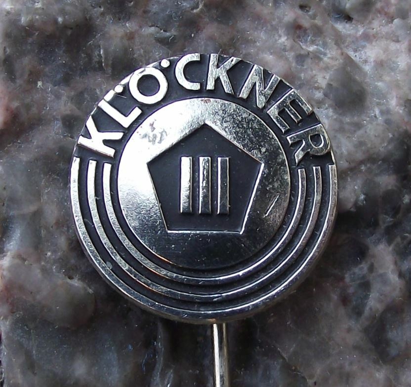 Antique Klockner German Steel Firm Company Engineering Logo Germany Pin Badge - Badgecrazy