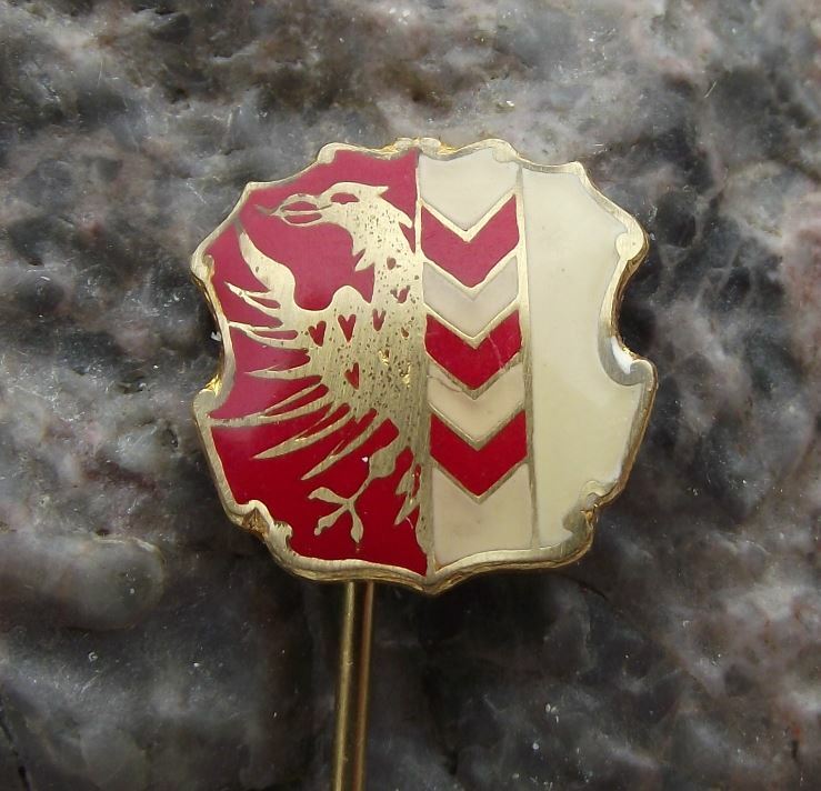 Opava White Eagle Heraldic Crest Town Czech Chevrons Coat of Arms Pin Badge - Badgecrazy