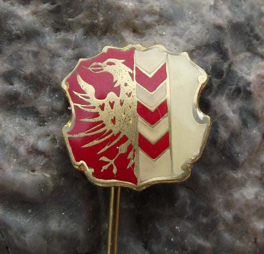 Opava White Eagle Heraldic Crest Town Czech Chevrons Coat of Arms Pin Badge - Badgecrazy
