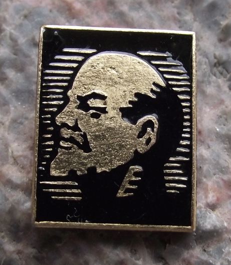 Black & Silver Vladimir Lenin Bust Head Profile Soviet Commemorative Pin Badge - Badgecrazy