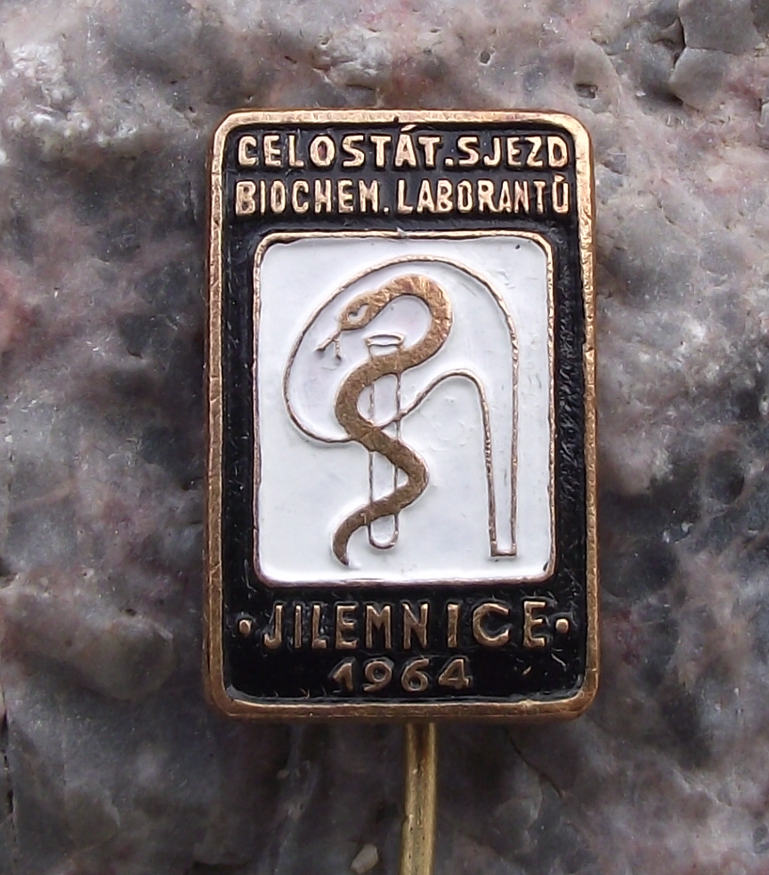 1964 Czech All State Meeting of Laboratory Biochemists Science Meeting Pin Badge - Badgecrazy