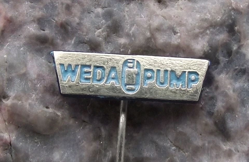 Vintage Weda Pump Underwater Drainage Slurry Pumps of Sweden Logo Pin Badge - Badgecrazy