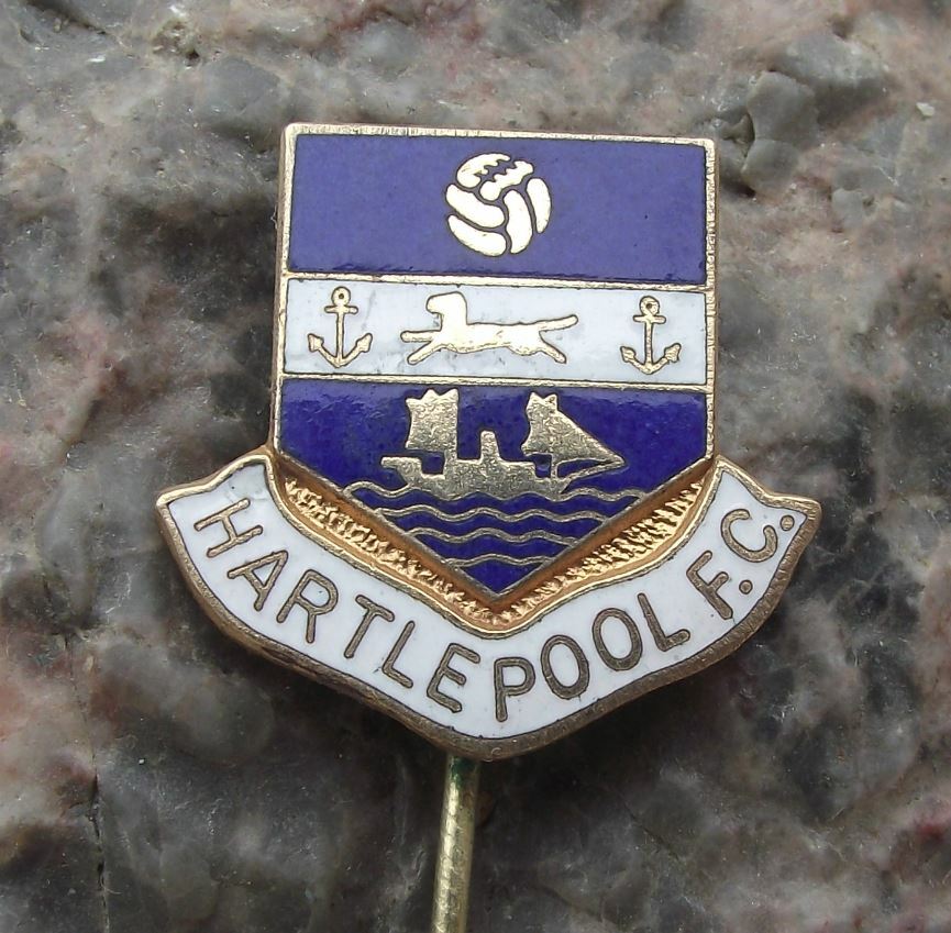 Vintage Hartlepool United Football Club Supporter Soccer Crest Logo Pin Badge - Badgecrazy