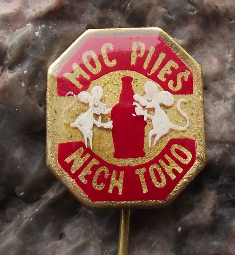 Vintage Czechoslovakia Alcohol Awareness Campaign You Drink too Much ! Pin Badge - Badgecrazy