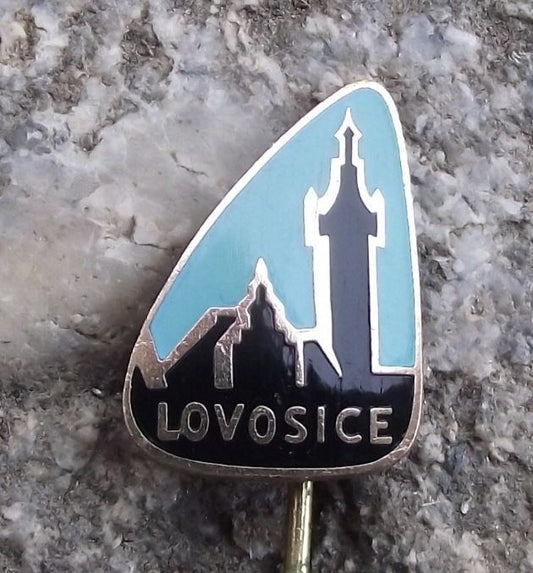 1960s Lovosice Lobositz City Skyline Sudetenland Bohemian Souvenier Pin Badge - Badgecrazy