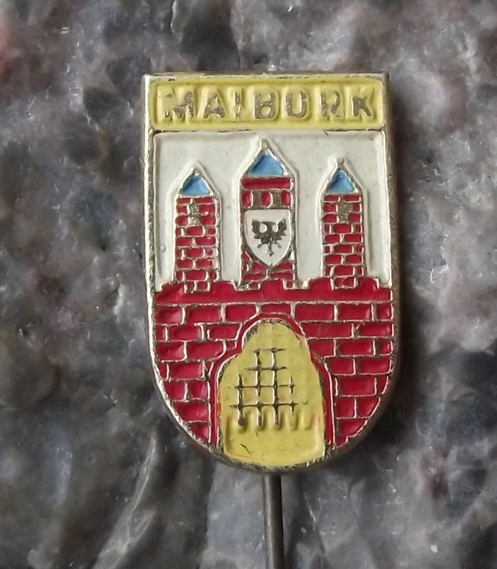 Antique Malbork Polish City Poland Heraldic Crest Coat of Arms Pin Badge - Badgecrazy