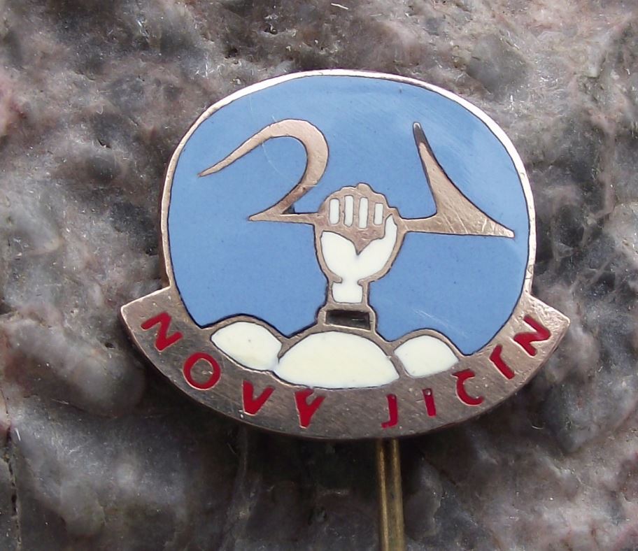 Antique Novy Jicin God Cloud Lightning Coat of Arms Heraldic Crest Pin Badge - Badgecrazy