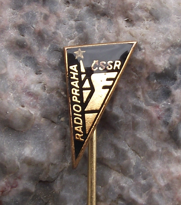 Radio Praha Prague CSSR Czechoslovakia Transmitter Tower Triangle Pin Badge - Badgecrazy