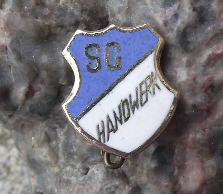 Antique SG Handwerk East Germany DDR GDR Football Soccer Team Shield Pin Badge - Badgecrazy