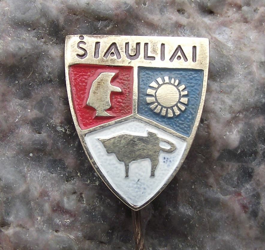 Antique Siauliai Lithuania Official Coat of Arms Heraldic Crest Pin Badge - Badgecrazy
