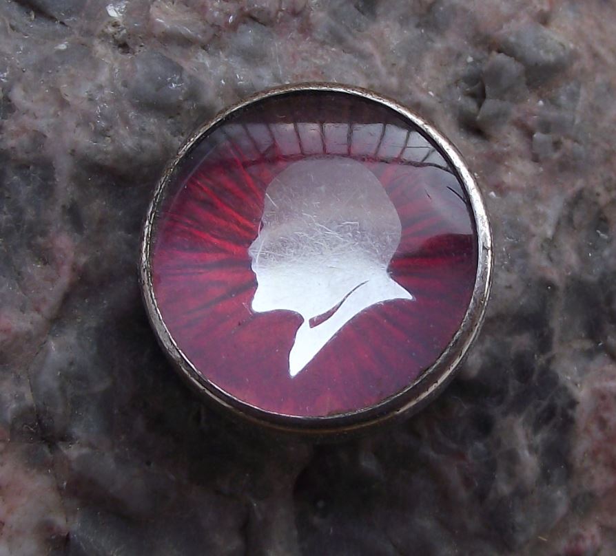 Antique Magnified Lenin Head Soviet Union Russian Leader Communist Pin Badge - Badgecrazy