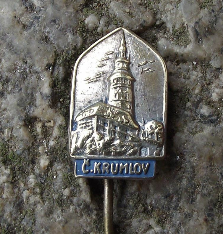 Antique Cesky Krumlov Krummau Moldau Czech UNESCO City Castle Tower Pin Badge - Badgecrazy