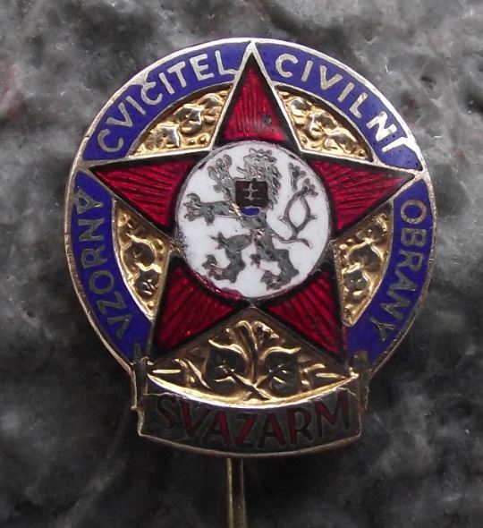 Vintage Svazarm Civil Defense Excellent Performance Military Exercises Pin Badge - Badgecrazy